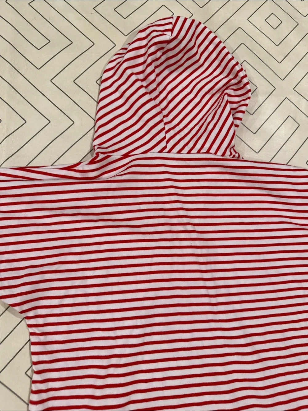 Bella Bliss Kids Red & White Striped Hooded Swim Cover-Up